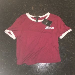 Burgundy Cropped Shirt